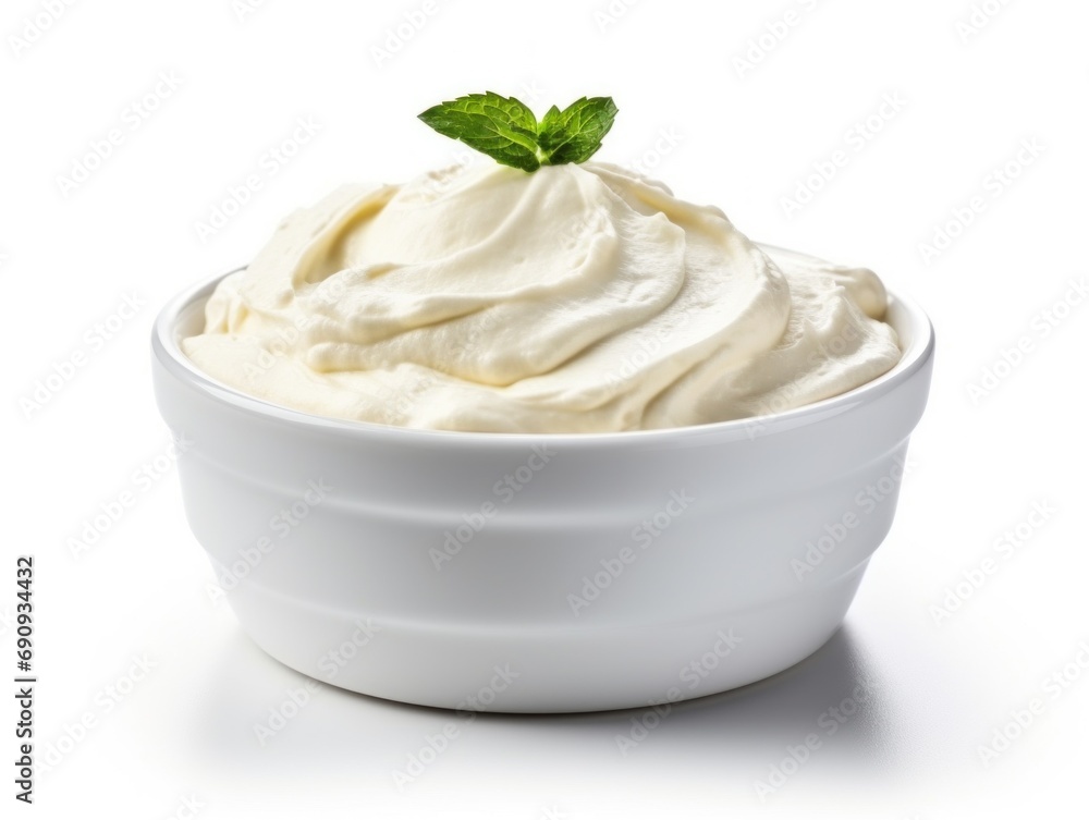 Cream cheese isolated on white background Cream cheese isolated on white background