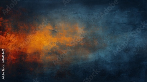 an abstract background with an intriguing combination of midnight blues and fiery oranges, creating a sense of mystery and contrast. photo