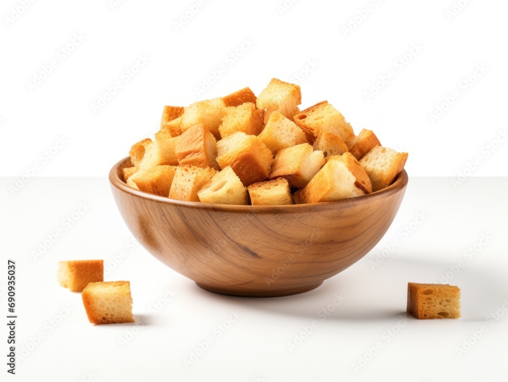 Croutons isolated on white background Croutons isolated on white background