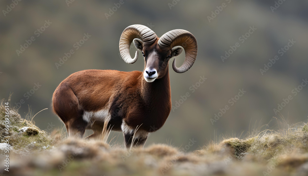 Obraz premium mountain goat on a mountain