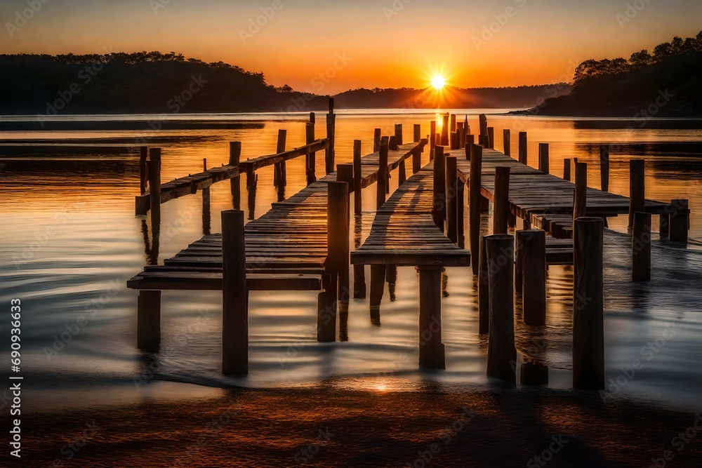 Fototapeta premium sunset at the pier