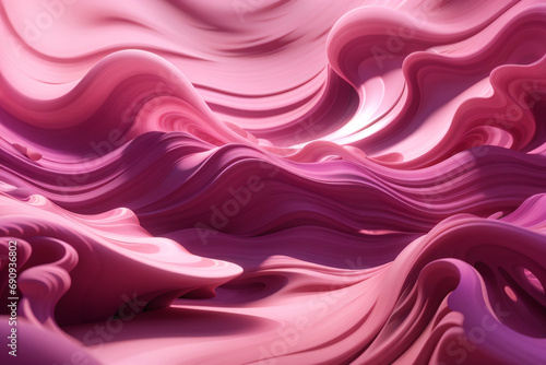 abstract 3D image of digital waves in shades of pink and purple. generative AI