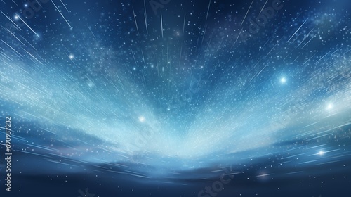 an abstract representation of dynamic starscapes, with stars shooting through a serene white sky like comets on a celestial journey.
