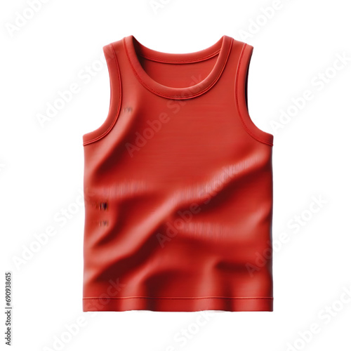 Boy's Tank Top Red Illustration Art on A Transparent Background Generative AI.