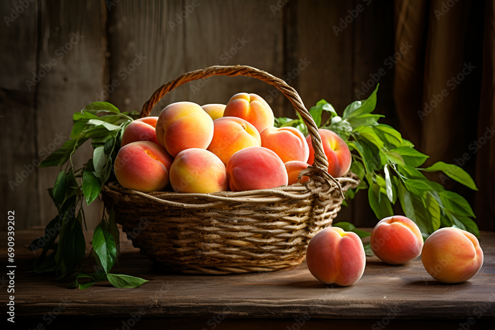 Basket of Ripe Peaches
Basket of Ripe Peaches
