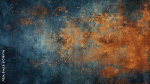 Rustic Blue and Rust Orange Grunge Texture Background