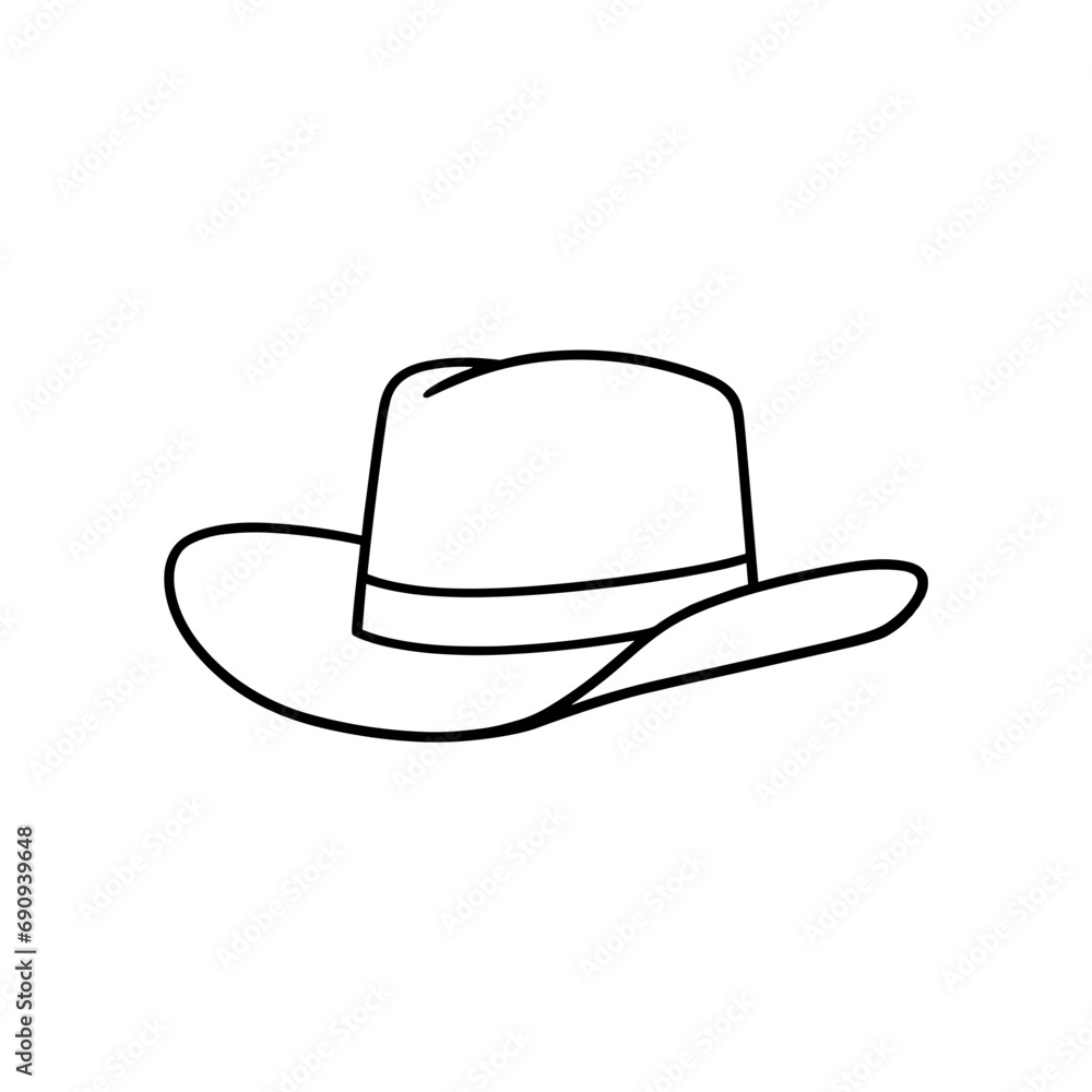 Western Cowboy Hat - Minimalist Vector Logo Design, Simple Isolated Icon Western Cowboy Hat - Minimalist Vector Logo Design, Simple Isolated Icon