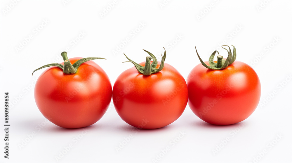 Tomato isolated. Tomato on a white background. Perfect side view of edited tomato Tomato isolated. Tomato on a white background. Perfect side view of edited tomato
