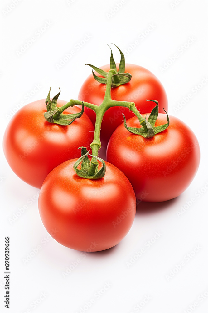 Tomato isolated. Tomato on a white background. Perfect side view of edited tomato Tomato isolated. Tomato on a white background. Perfect side view of edited tomato