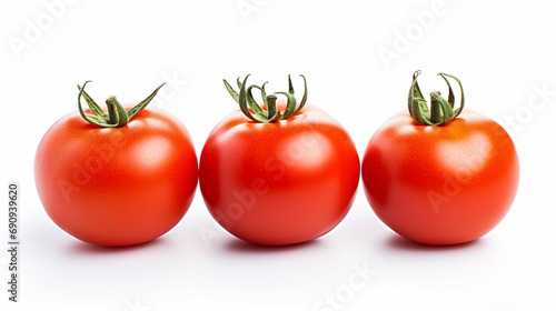Tomato isolated. Tomato on a white background. Perfect side view of edited tomato