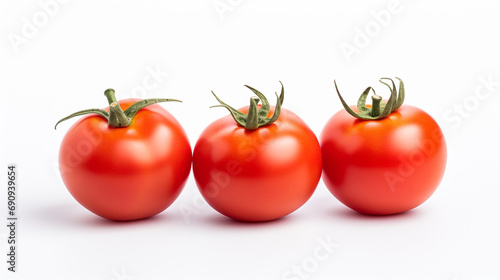 Tomato isolated. Tomato on a white background. Perfect side view of edited tomato