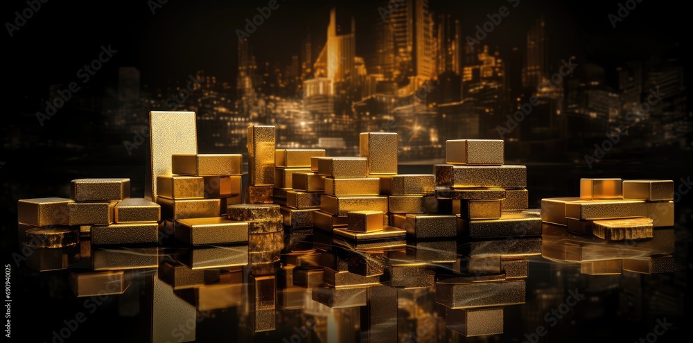 Stacked gold bars. Wealth, money and business concept. Stacked gold bars. Wealth, money and business concept.