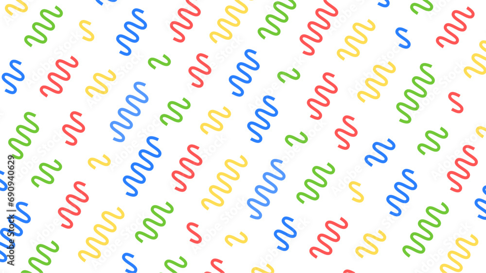 Fototapeta premium Abstract colorful background. Lines of different colors with wavy shapes isolated on white.