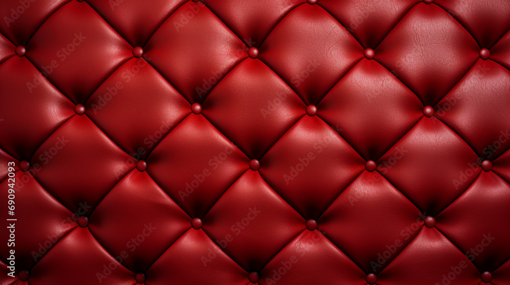 red leather upholstery. AI Generative. red leather upholstery. AI Generative.