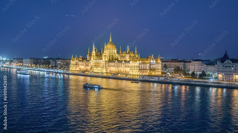 Hungarian Parliament Budapest Aerial