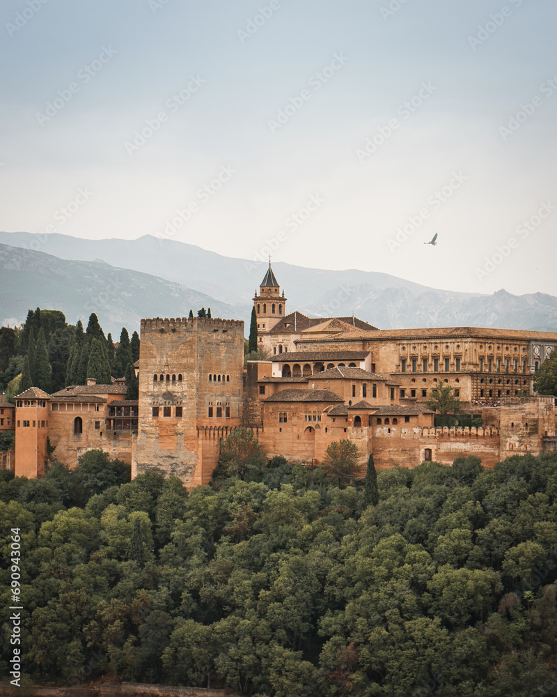 Ausblick auf Alhambra in Grenada, Andalusien