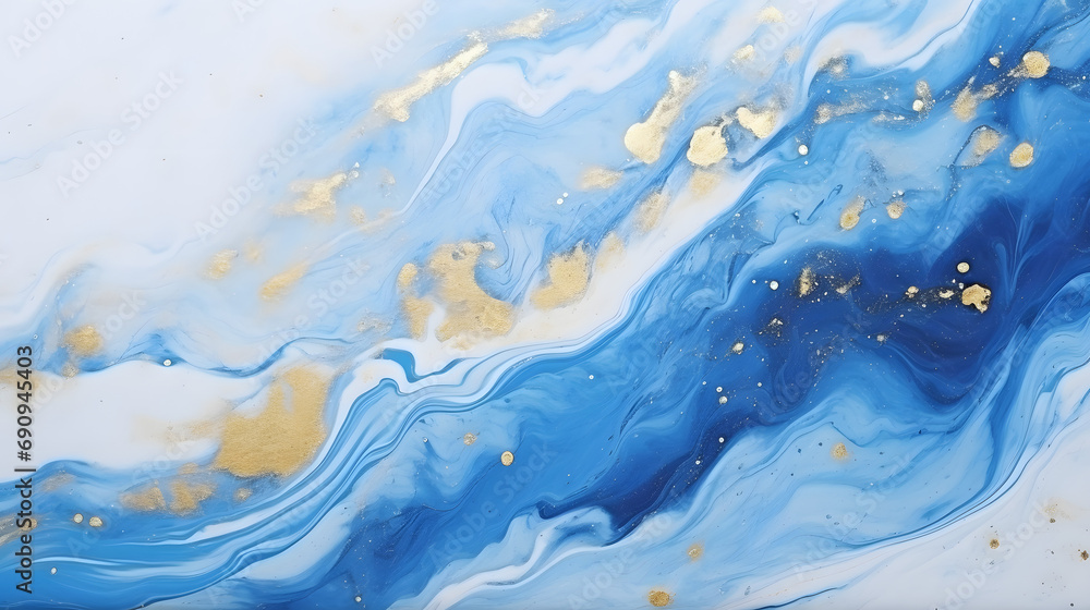 Natural Luxury. Marbleized effect. Ancient oriental drawing technique. Marble texture. Beautiful pattern. Oriental art. Marbling background. White and blue mixed acrylic paints golden . Generative AI. Natural Luxury. Marbleized effect. Ancient oriental drawing technique. Marble texture. Beautiful pattern. Oriental art. Marbling background. White and blue mixed acrylic paints golden . Generative AI.