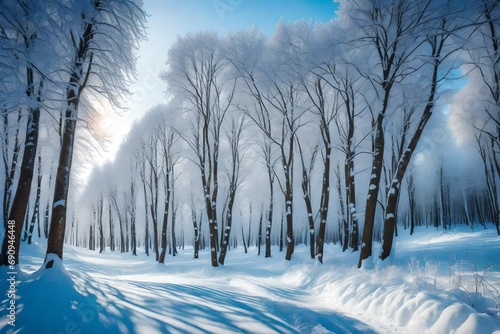 trees in the snow generated by AI © kashif