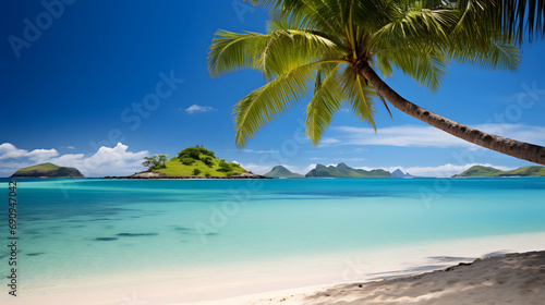 Beach and palm trees on a tropical island © Dionysus