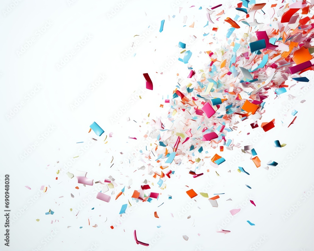 shredded confetti and torn particles flying around shredded confetti and torn particles flying around