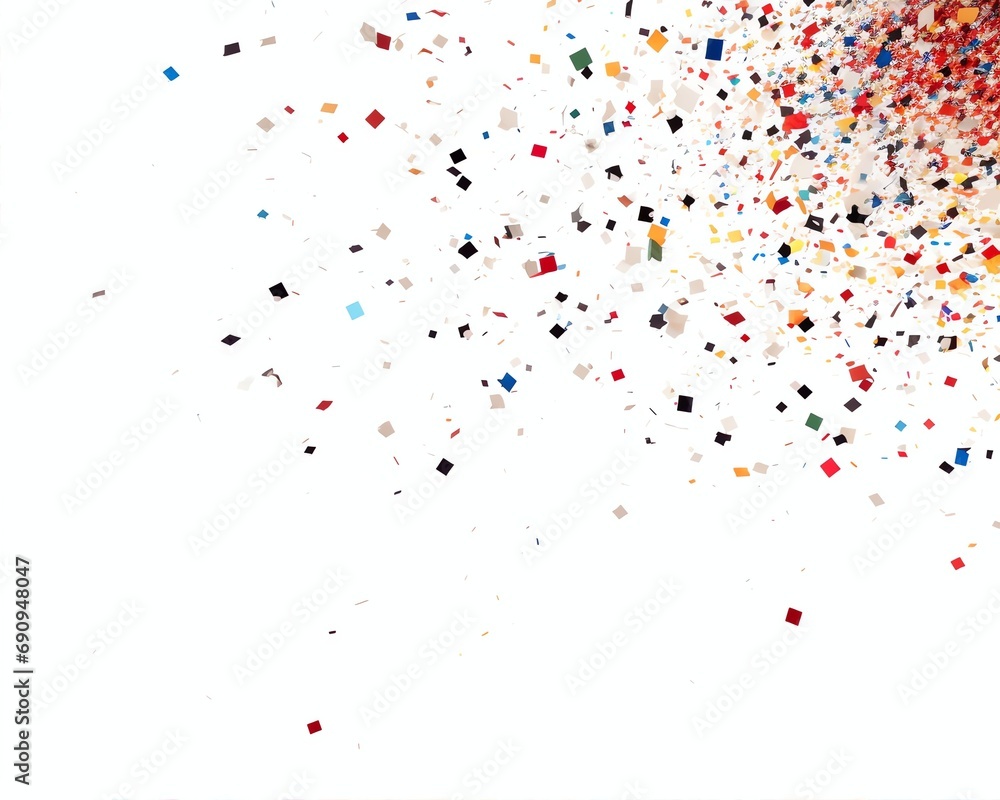 Fototapeta premium shredded confetti and torn particles flying around