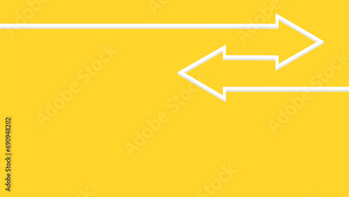 Two white outlined arrows pointing in opposite directions, symbolizing choice, movement, and decision-making. One arrow goes right and the other goes left.