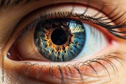 Close-up of Human Eye with Heterochromia photo