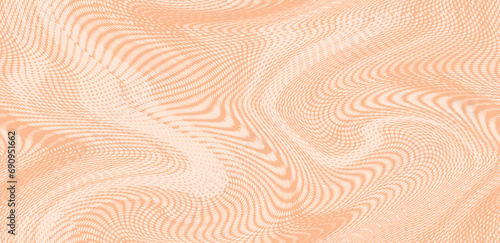 Peach fuzz color 2024 year abstract retro geometric textured swirl marbling seamless vector fashionable or wall poster, digital print  design background 