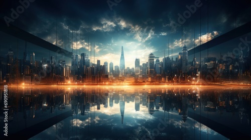 Dusk to Dawn: Cityscape Reflections in Twilight Hues