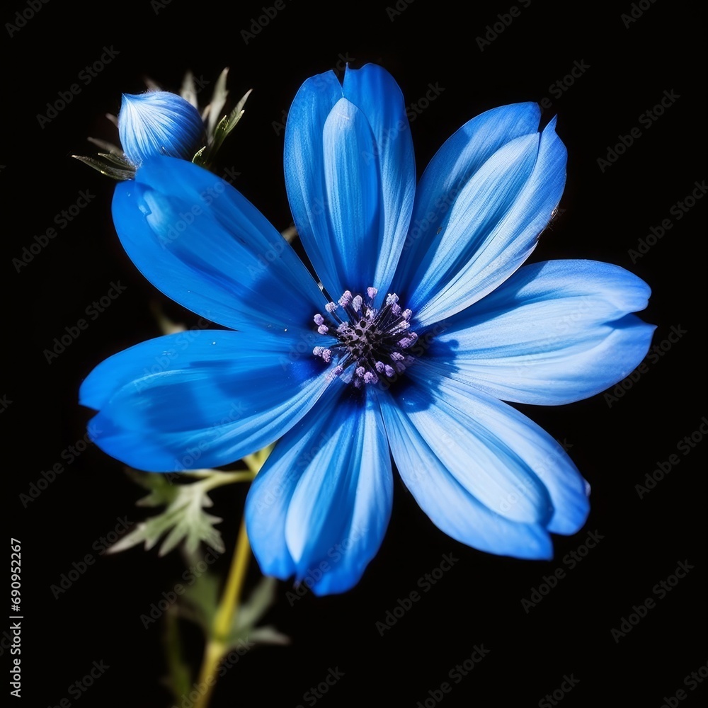 flower daisy blue flax flora blossom bloom petal nature garden floweret floret blue, Generative AI