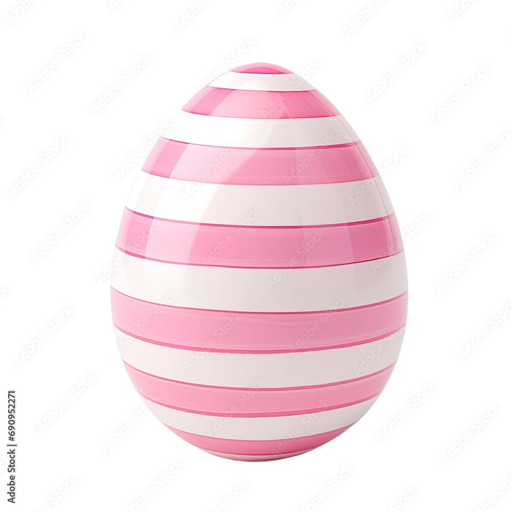 Pink Striped Easter Egg, Isolated on Clear Background Pink Striped Easter Egg, Isolated on Clear Background