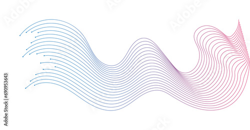 abstract wavy background, abstract wavy lines background element. Suitable for AI, tech, network, science, digital technology theme