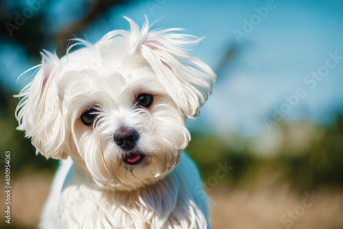 Cute Jack Russell Terrier. Portrait of a beautiful Jack Russell Terrier dog playing in the park. Generative AI photo