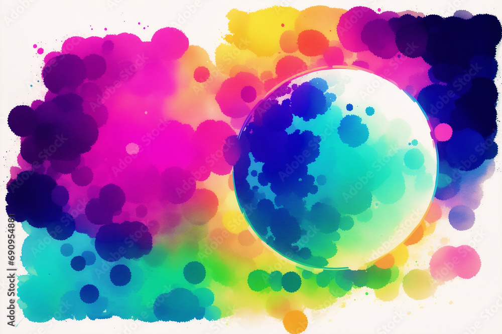 Naklejka premium Abstract colorful background. Watercolor paint. abstract blue and purple watercolor background. Digital art, Generative AI