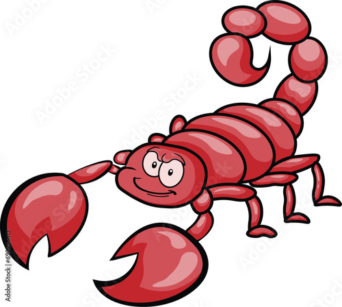 Cute red scorpio cartoon design