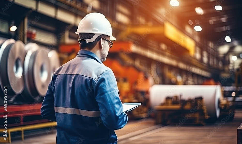 A Construction Worker Analyzing Plans on a Digital Device A Construction Worker Analyzing Plans on a Digital Device