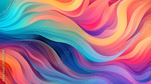 Abstract iridescent wavy colorful background