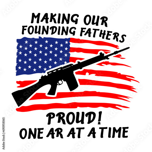 Distressed american flag gun 2nd amendment t shirt design
