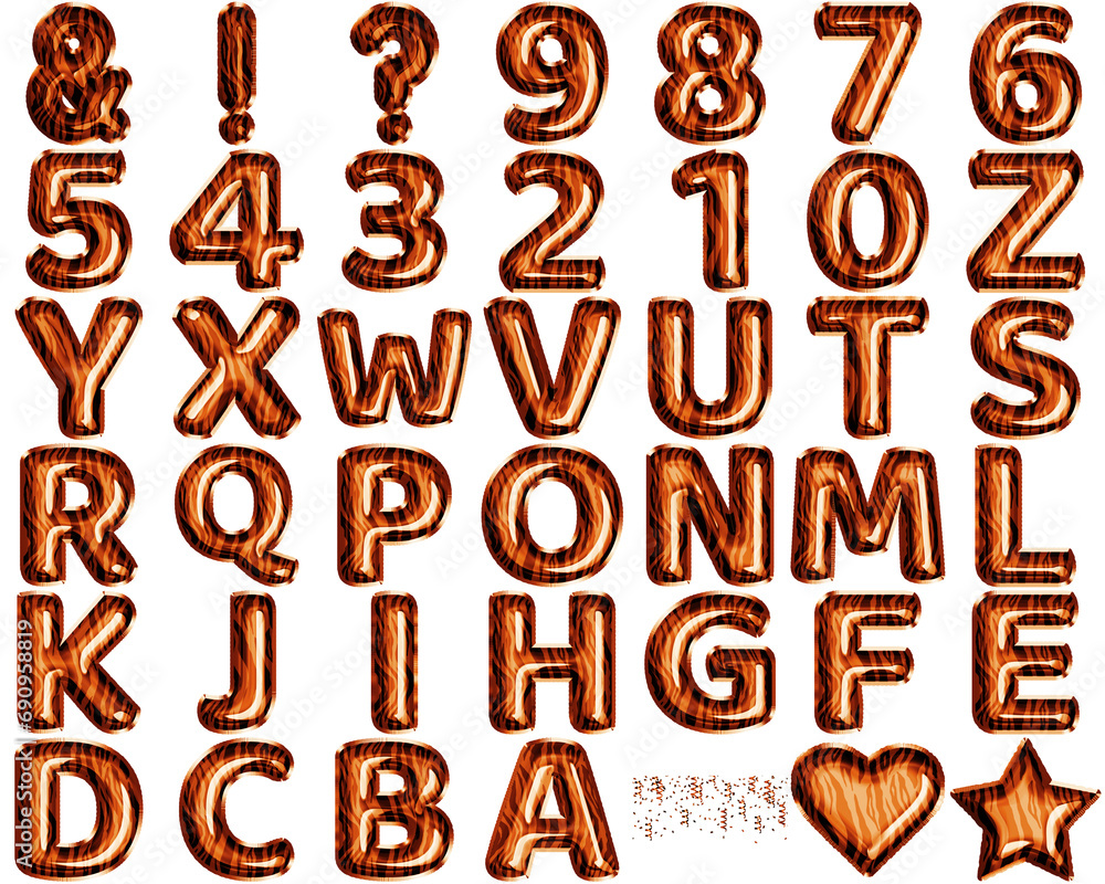 Tiger Foil Balloon Alphabet, Wild Celebration Tiger Foil Balloon Alphabet, Wild Celebration