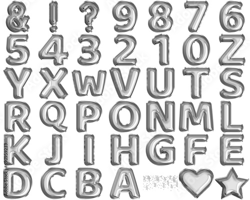 Silver Foil Balloon Alphabet, Metallic Elegance