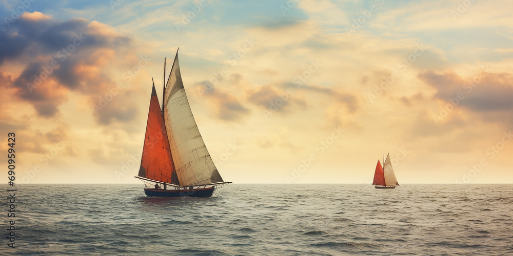 Fototapeta premium Sailing boats on the sea