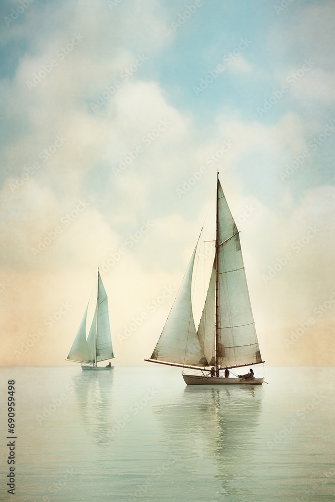 Fototapeta premium Sailing boats on the sea
