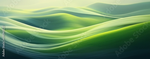 Green abstract waves in a seamless flowing design