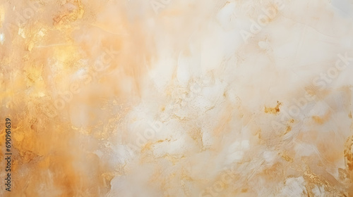 Paper texture painting glow blot wall. Abstract gold, nacre and beige marble texture marble. Generative AI.