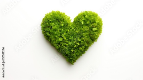 Green Cross and Heart Shape on White Background. A Symbol of Healthy Living in Medical and Hospital Signs
