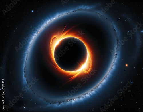 A black hole in space.