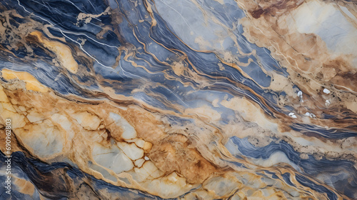 Polished Blue Marble Slab for Wall decoration, Emperor Gold Granite Gold Beige Slab and Wall floor Tiles, Beautiful abstract closeup of marble background for decorative design. abstrac. Generative AI.