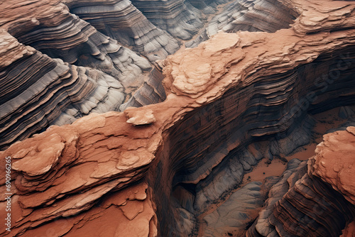 Aerial view of a beautiful canyon landscape
