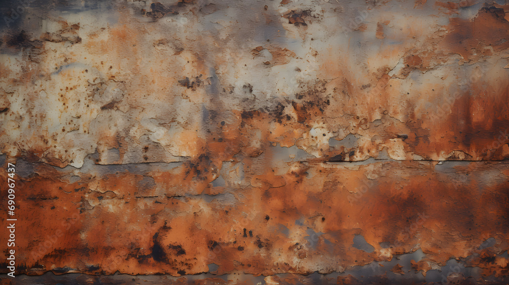 Rusty panel grunge background texture. Generative AI. Rusty panel grunge background texture. Generative AI.