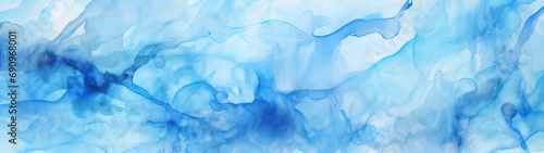 A blue and white watercolor background, abstract designed banner